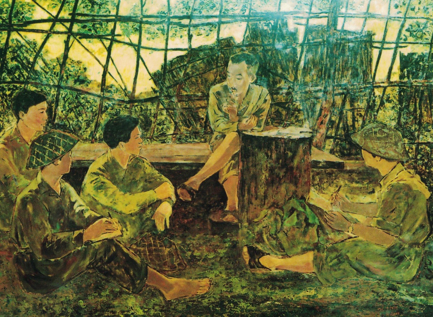 Lắng nghe lời Bác dạy (tác giả: Nguyễn Thế Hòa) _Nguồn: Bảo tàng Mỹ thuật Việt Nam