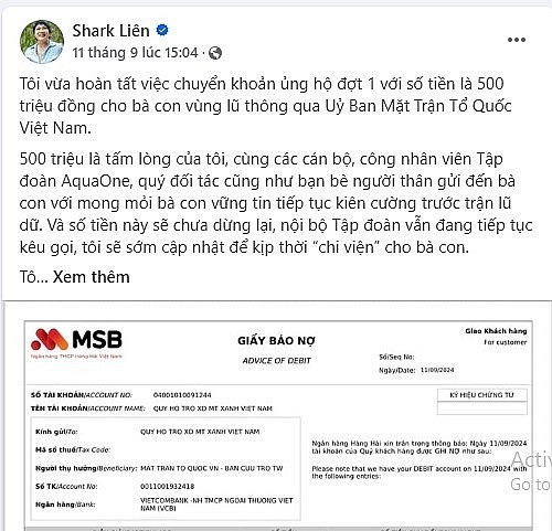 Doanh nhân Việt ủng hộ bao nhiêu tiền cho đồng bào vùng lũ? Doanh nhân Việt ủng hộ bao nhiêu tiền cho đồng bào vùng lũ?