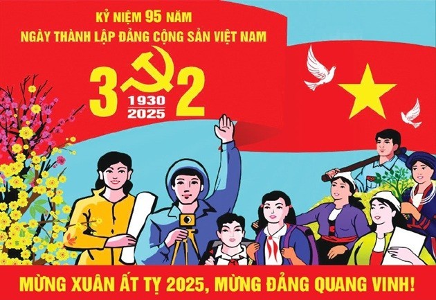 95 mùa xuân Đảng cùng nhân dân xây lầu thắng lợi