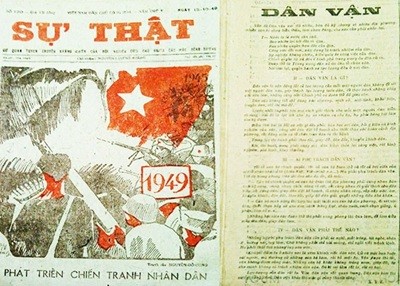 Tác phẩm “Dân vận” của Chủ tịch Hồ Chí Minh đăng trên báo Sự thật, ngày 15-10-1949_Ảnh: TTXVN