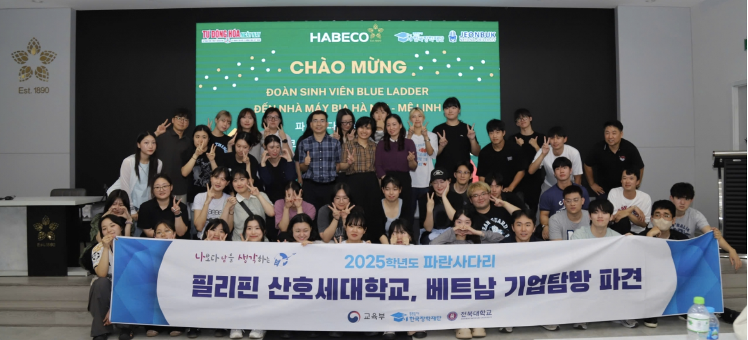 Sinh viên Hàn Quốc hào hứng khám phá môi trường làm việc tại Nhà máy Bia Hà Nội - Mê Linh