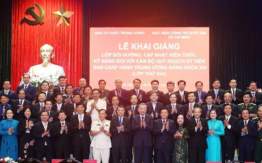 Tổng Bí thư Tô Lâm dự Lớp bồi dưỡng cán bộ quy hoạch Ủy viên Trung ương Đảng tại Học viện Chính trị quốc gia Hồ Chí Minh, năm 2024_Ảnh: TTXVN