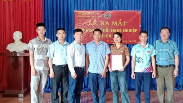 Lào Cai: Phúc Khánh ra mắt Tổ hội nông dân nghề nghiệp nuôi cá tầm thôn Trĩ Trong