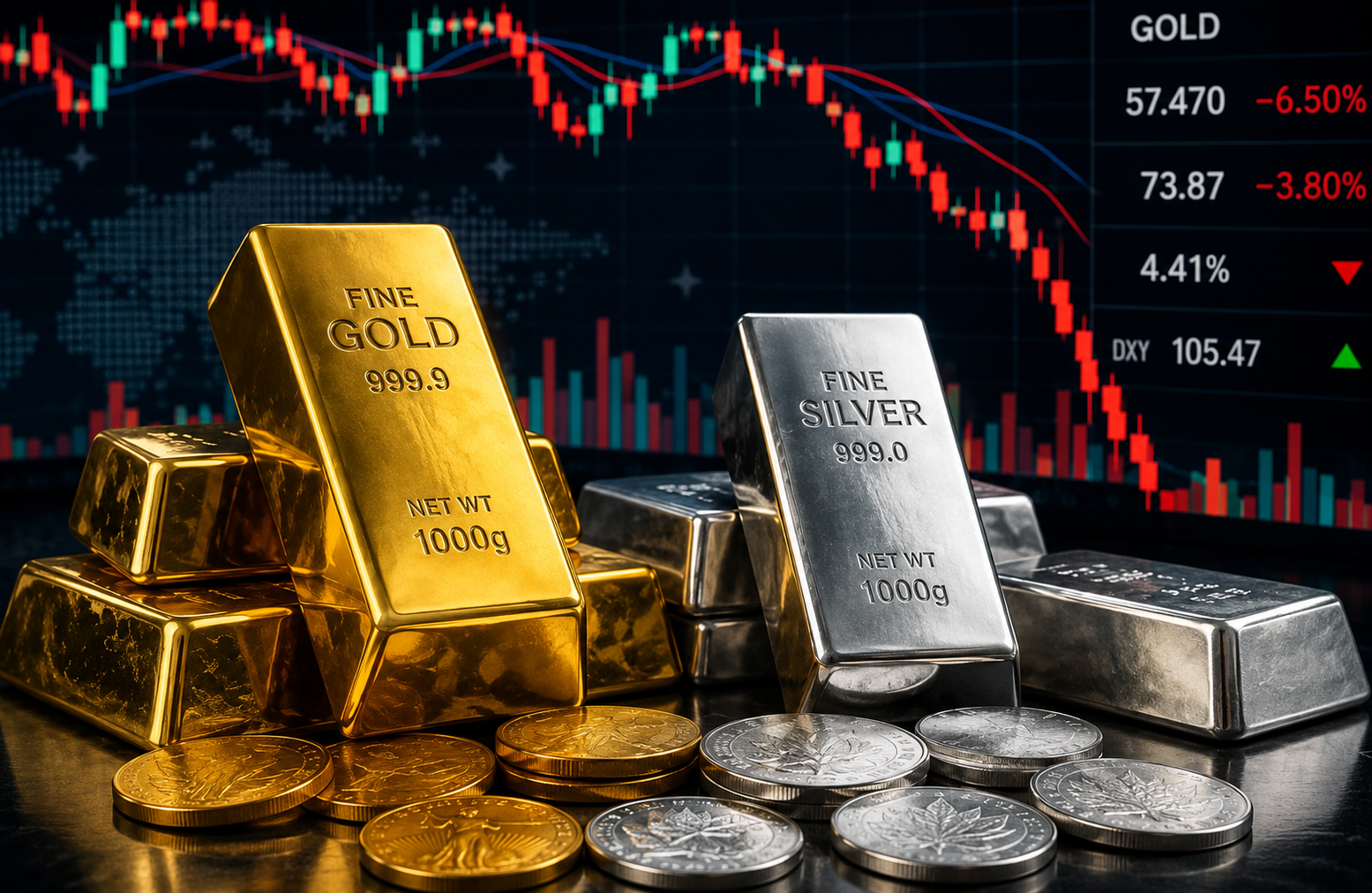 Giá vàng giảm trước áp lực từ kỳ vọng Fed giữ lãi suất cao Giá vàng giảm trước áp lực từ kỳ vọng Fed giữ lãi suất cao