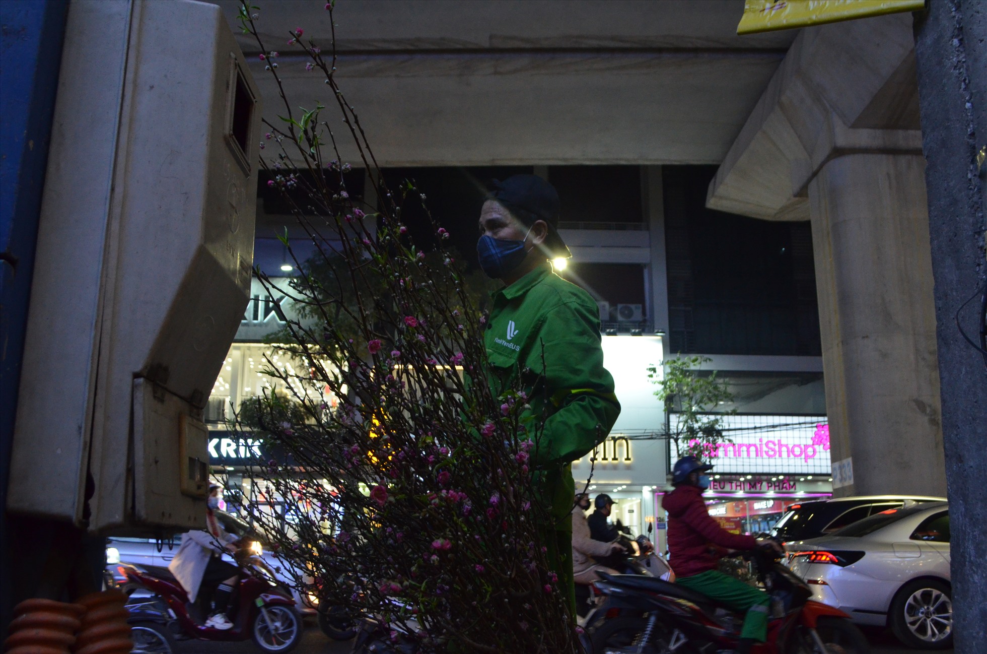 Hết Tết, “xác” đào la liệt đường phố Hà Nội