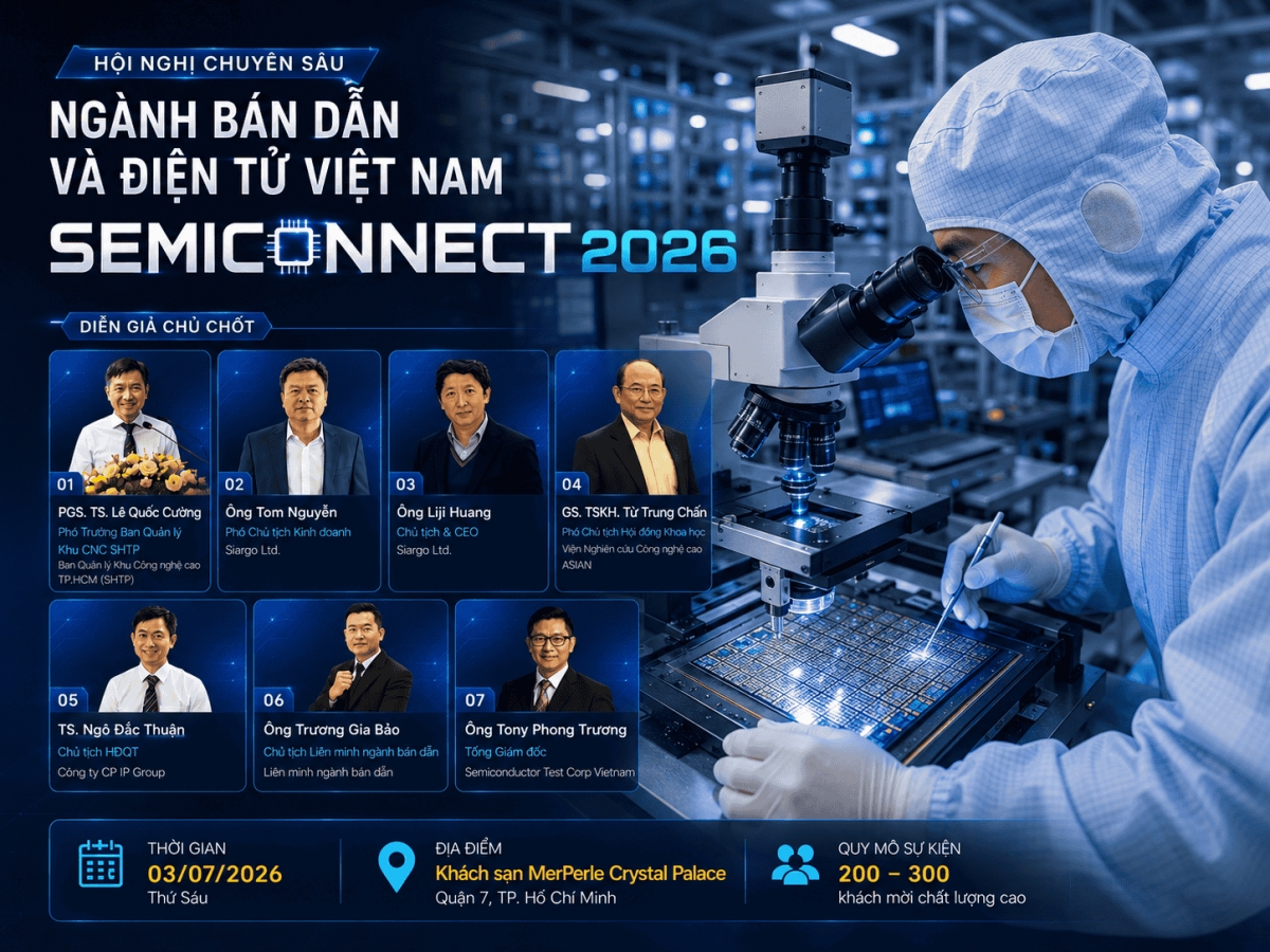 SEMICONNECT 2026 quy tụ các chuyên gia hàng đầu để tìm lời giải cho năng lực thực thi của Việt Nam SEMICONNECT 2026 quy tụ các chuyên gia hàng đầu để tìm lời giải cho năng lực thực thi của Việt Nam