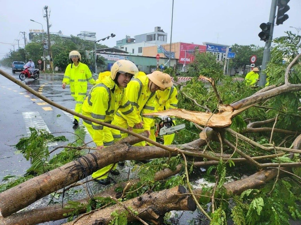 Đà Nẵng: Đường phố ngổn ngang sau khi bão số 4 đổ bộ