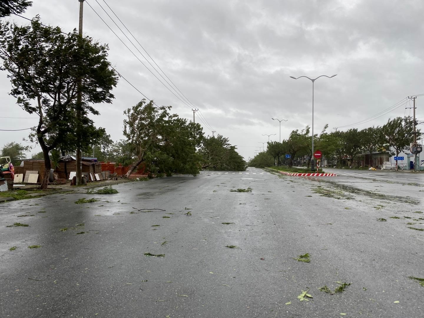 Đà Nẵng: Đường phố ngổn ngang sau khi bão số 4 đổ bộ