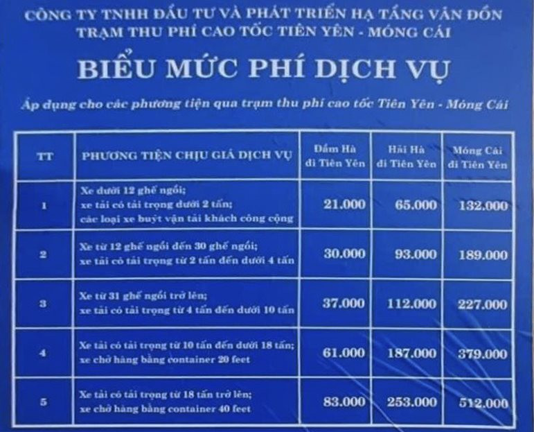 Thu phí cao tốc Vân Đồn- Móng Cái từ ngày 5/10