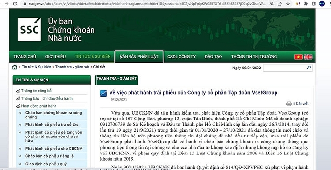 VsetGroup bị khách hàng tố cáo lừa đảo chiếm đoạt tài sản thông qua mua bán trái phiếu "chui"