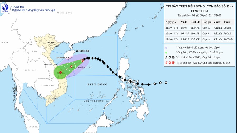 Bão Fengshen gây mưa lớn khu vực Hà Tĩnh đến Quảng Ngãi
