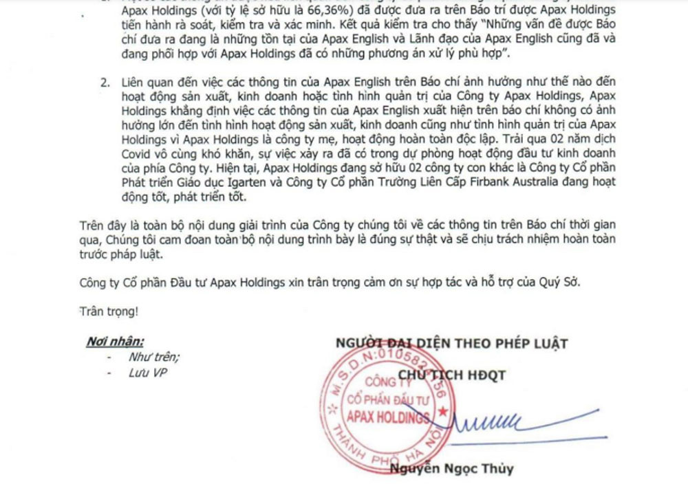 Shark Thủy giải trình việc Apax English nợ lương giáo viên, phụ huynh đòi tiền Shark Thủy giải trình việc Apax English nợ lương giáo viên, phụ huynh đòi tiền