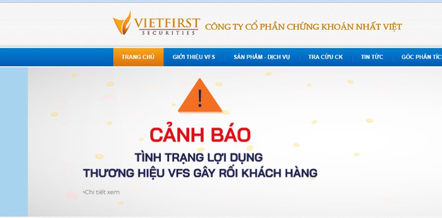 Chứng khoán Nhất Việt cảnh báo nhà đầu tư về tình trạng lừa đảo