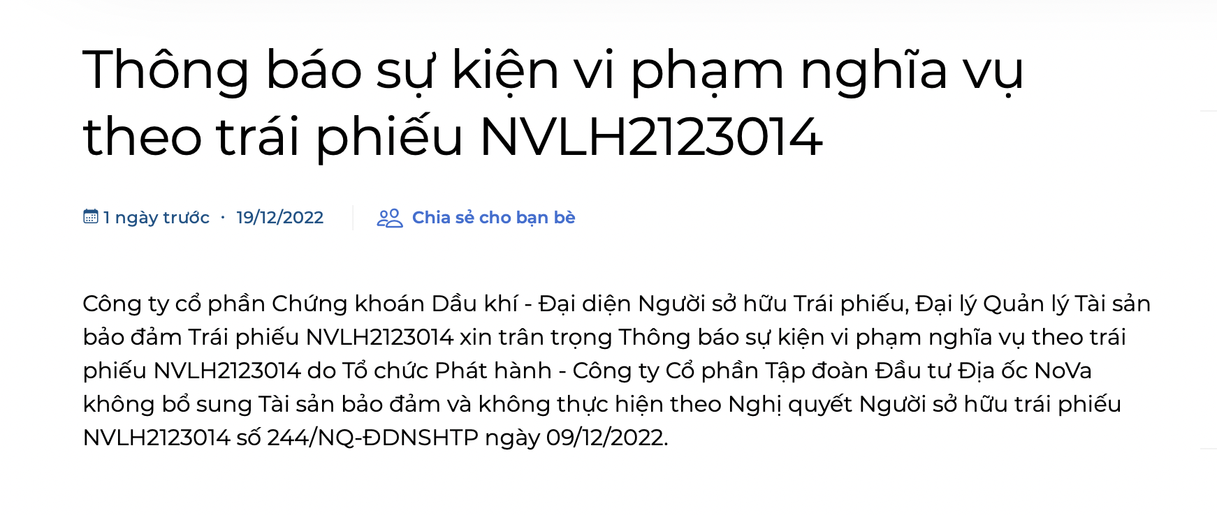 Novaland lên tiếng về lô trái phiếu 1.000 tỷ đồng bị tố vi phạm