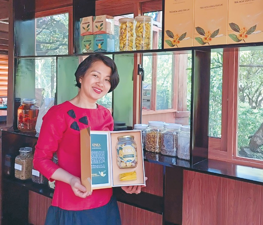 Sản phẩm trà hoa vàng đạt OCOP 4 sao cấp tỉnh. Ảnh: N.D