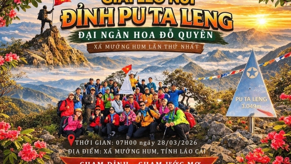 Lào Cai: Sắp diễn ra giải "Chinh phục Pu Ta Leng - đại ngàn hoa đỗ quyên” lần thứ I