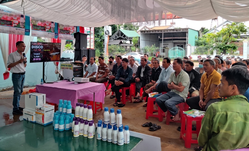 Chư Prông: Tập huấn chăm sóc và phòng trừ bệnh trên cây sầu riêng  ảnh 1