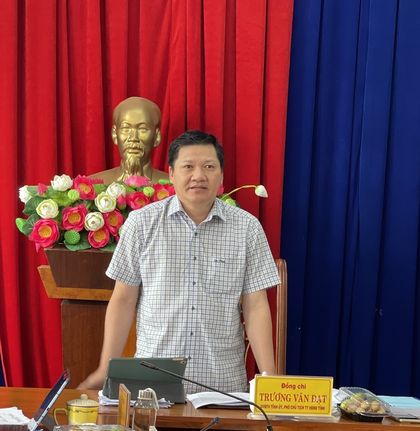 Phó Chủ tịch Thường trực HĐND tỉnh Trương Văn Đạt phát biểu tại buổi làm việc. Ảnh: Nhật Hào ảnh 4 Phó Chủ tịch Thường trực HĐND tỉnh Trương Văn Đạt phát biểu tại buổi làm việc. Ảnh: Nhật Hào ảnh 4