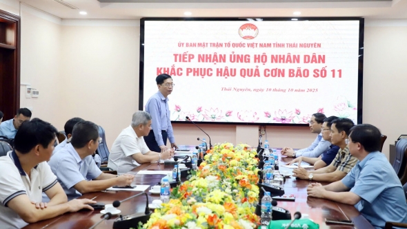 Thái Nguyên tiếp nhận nguồn lực ủng hộ khắc phục hậu quả bão số 11
