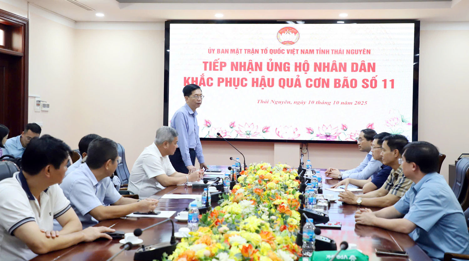 Thái Nguyên tiếp nhận nguồn lực ủng hộ khắc phục hậu quả bão số 11