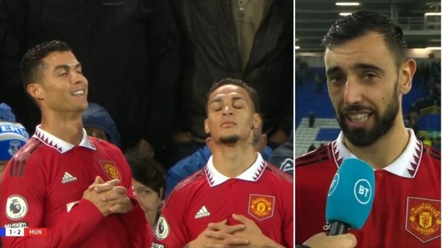 Ronaldo và Antony thể hiện màn ăn mừng bàn thứ 700 trong sự 'tĩnh lặng' Ronaldo và Antony thể hiện màn ăn mừng bàn thứ 700 trong sự 'tĩnh lặng'