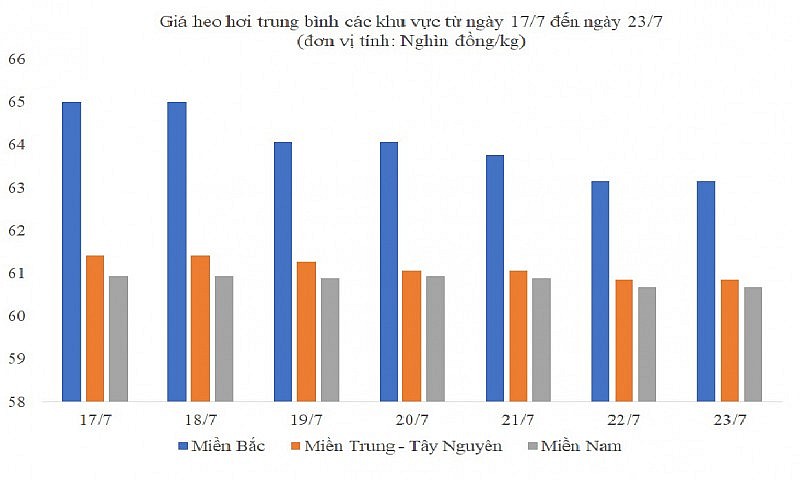 Giá heo hơi hôm nay ngày 23/7/2023: Ghi nhận mức cao nhất 64.000 đồng/kg