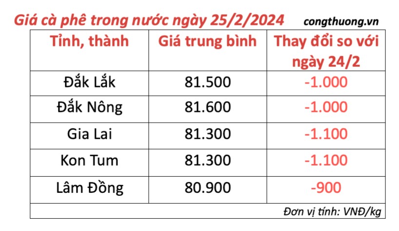 Giá cà phê hôm nay, 25/2/2024: Giá cà phê trong nước ở mức khá cao