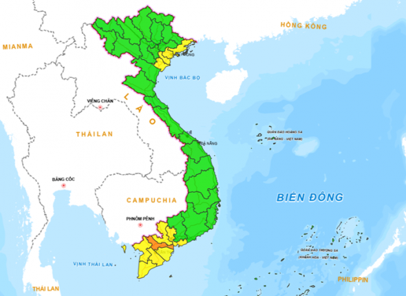 Xếp hạng chất lượng không khí các tỉnh, thành phố trên cả nước (ngày 9/3)