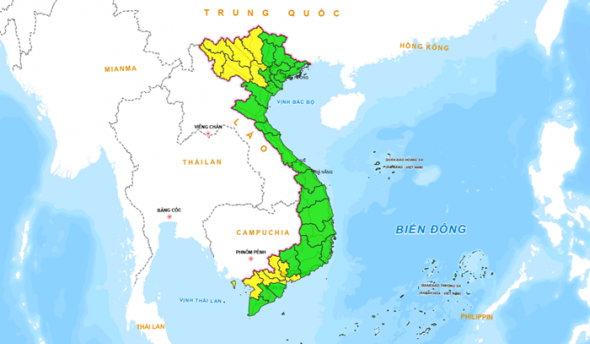 Xếp hạng chất lượng không khí các tỉnh, thành phố trên cả nước (ngày 17/3)