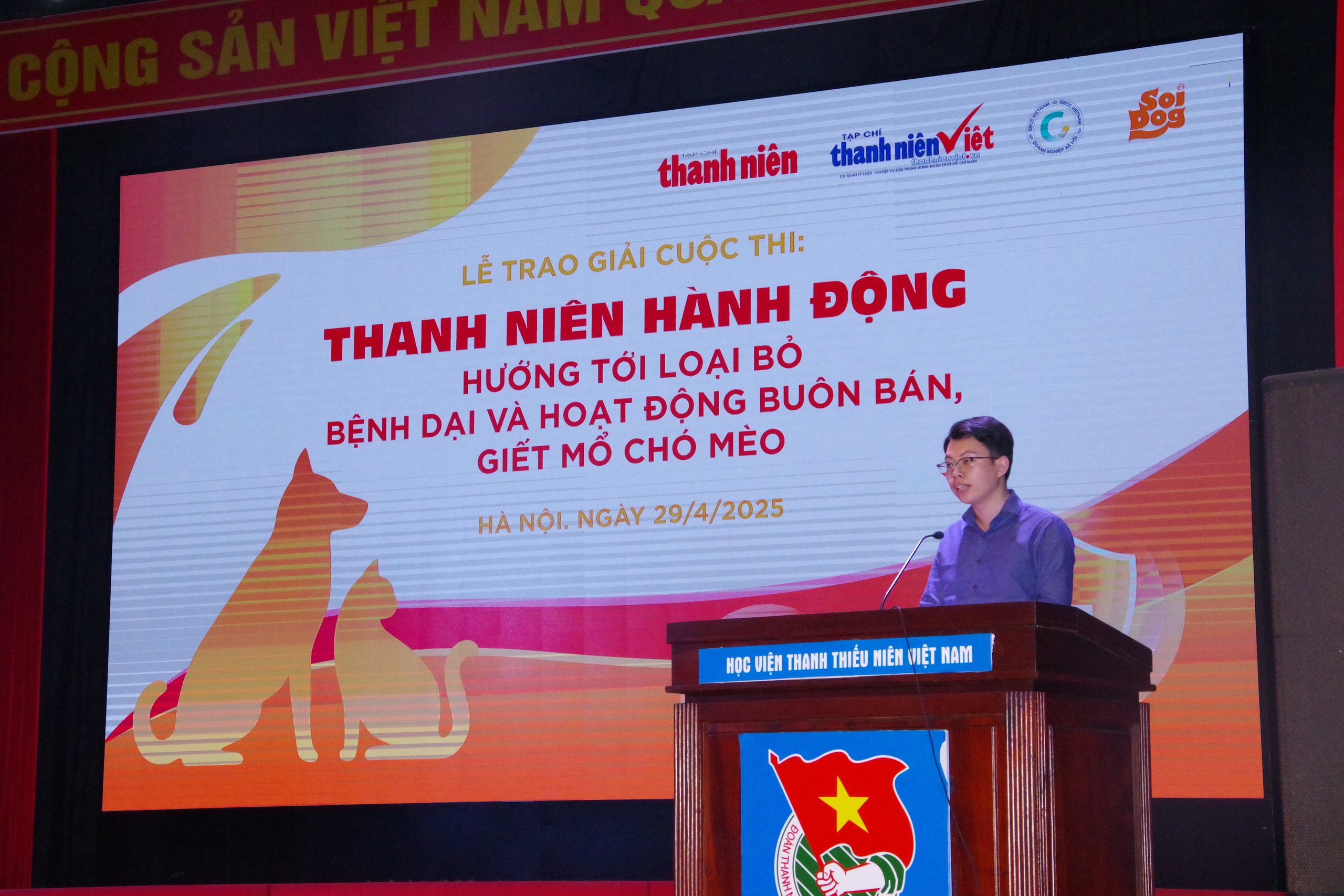 Trao giải cuộc thi "Thanh niên hành động - Hướng tới loại bỏ bệnh dại và hoạt động buôn bán, giết mổ chó mèo"