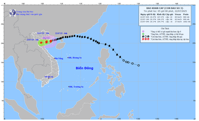 Cảnh báo gió mạnh, mưa lớn và nguy cơ ngập úng tại Hà Nội do ảnh hưởng của bão số 3 Cảnh báo gió mạnh, mưa lớn và nguy cơ ngập úng tại Hà Nội do ảnh hưởng của bão số 3