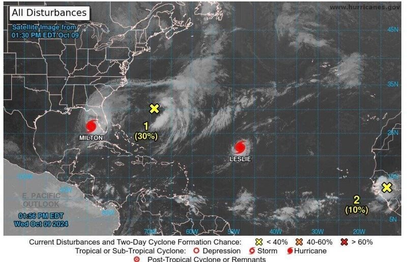Một cơn bão mới xuất hiện, nối đuôi siêu bão Milton?