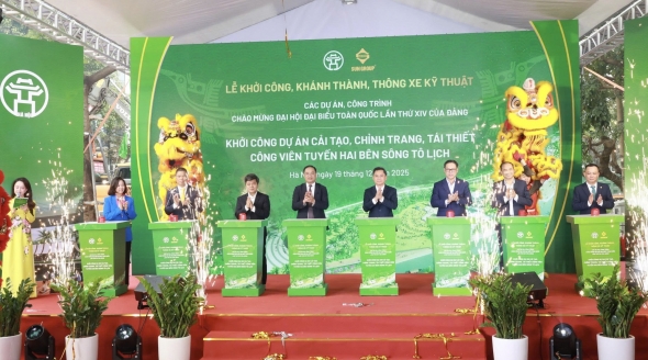 Khởi công Dự án Cải tạo, chỉnh trang, tái thiết công viên tuyến hai bên sông Tô Lịch