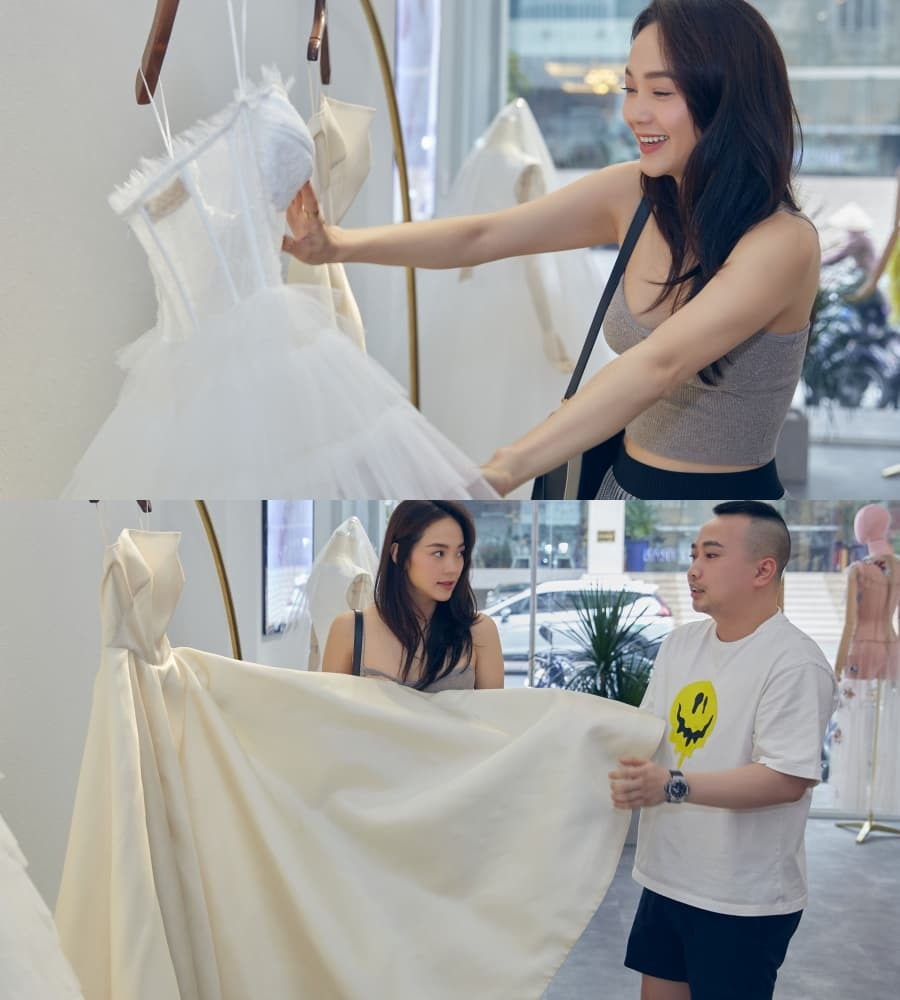 Cận cảnh những chiếc váy cưới dành riêng cho Minh Hằng