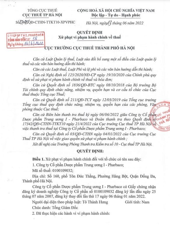 Bị phạt hơn 6 tỷ do vi phạm về thuế, Pharbaco hiện kinh doanh ra sao? Bị phạt hơn 6 tỷ do vi phạm về thuế, Pharbaco hiện kinh doanh ra sao?